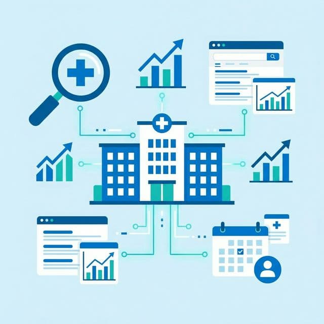 SEO for hospitals showing digital marketing growth for medical institutions